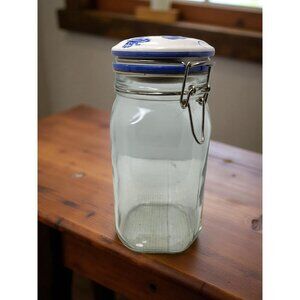 Vintage Made in Italy Porcelain Locking Sealed Lid 1.5L Kitchen Storage Jar